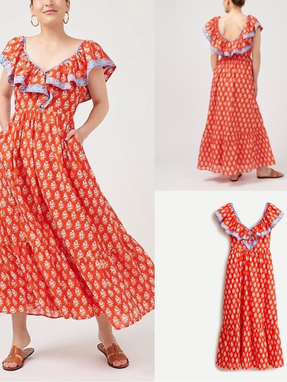 Red maxi floral sundress